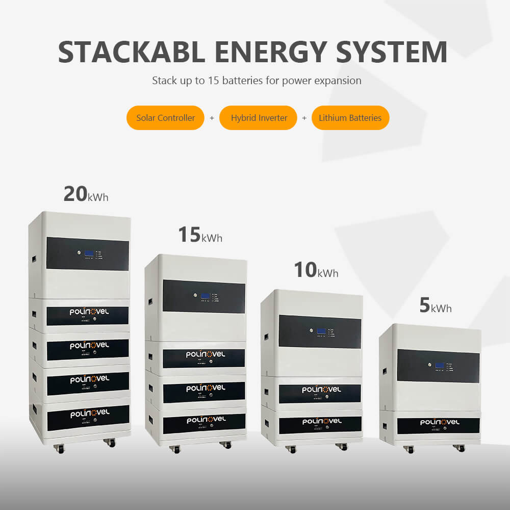 Sistema solar apilable del almacenamiento de energía del hogar de la batería de litio de 48V 20kWh